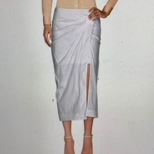 Gunex midi white skirt. Made in Italy